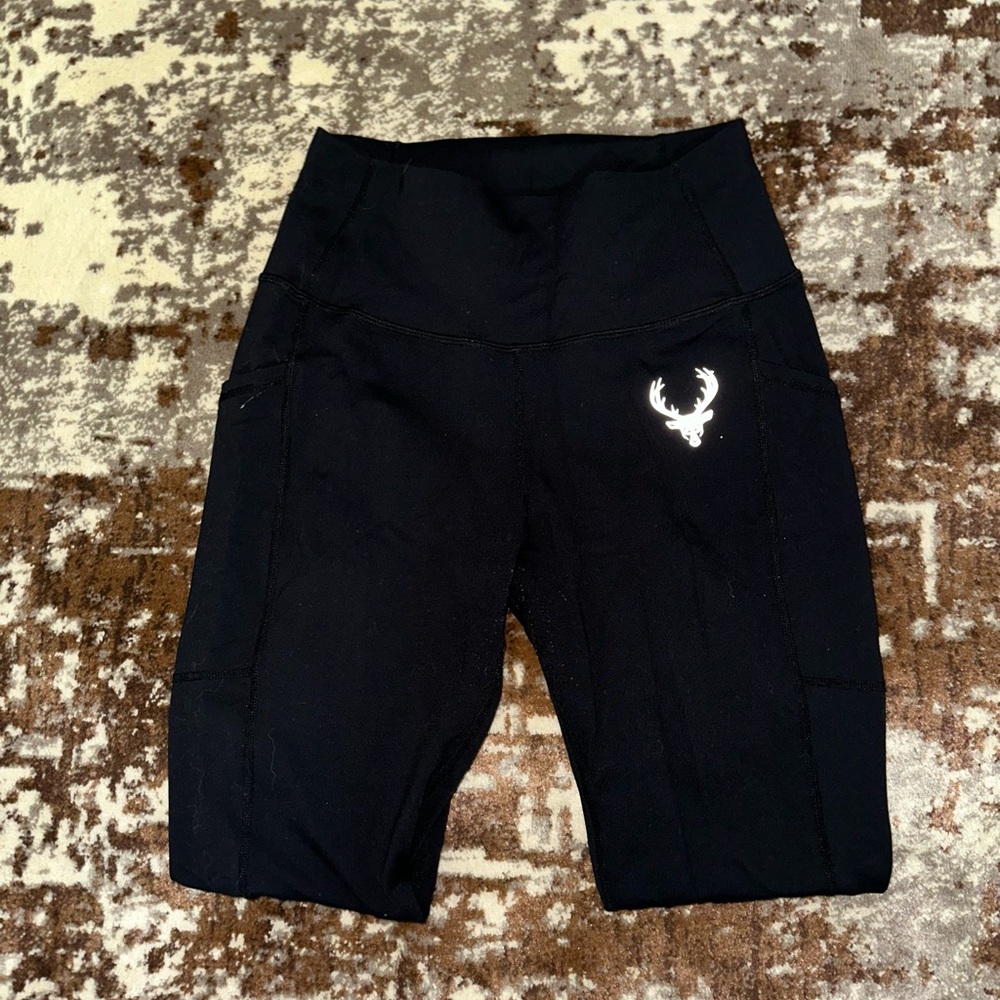 Black Leggings with White Logo
